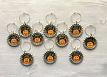 Halloween Wine Charms,Halloween,Wine Charms,Drink Markers,Glass Markers,Wine Glass Charms,Bottle Cap Wine Charm,Gift,Party Favor,Set of 10